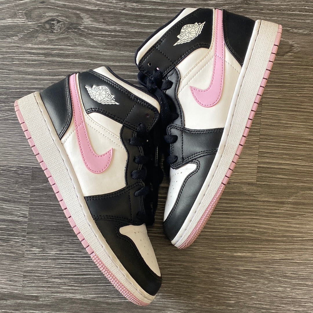 Jordan 1 Mid White Black Light Arctic Pink (GS) (Preowned)