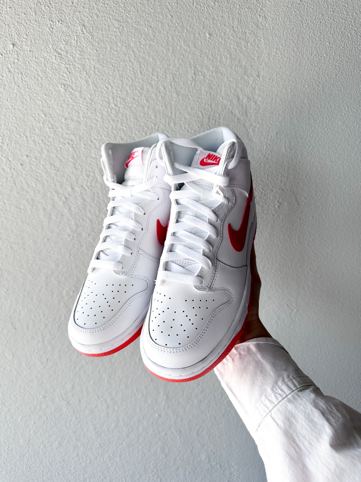 Nike Dunk High White Picante Red