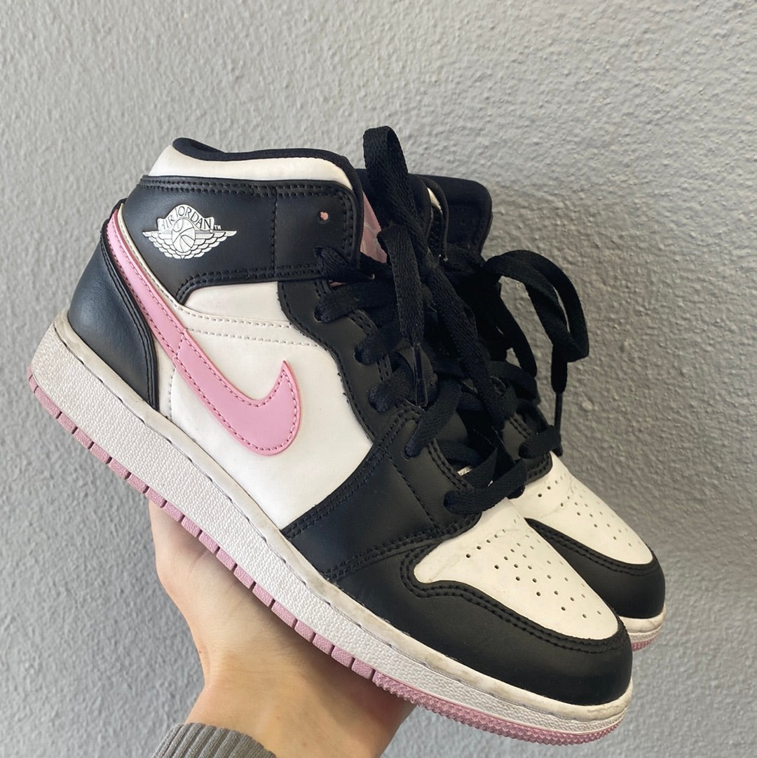 Jordan 1 Mid White Black Light Arctic Pink (GS) (Preowned)