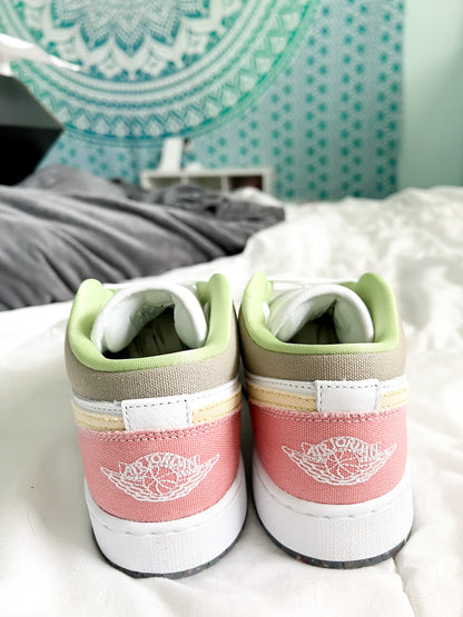 Jordan 1 Low Pastel Grind Vivid Green (GS)